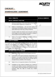 Shareholder's agreement sample document