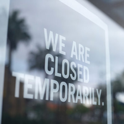 Store closed temporarily sign
